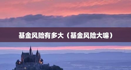 基金风险有多大（基金风险大嘛）