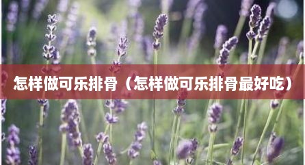 怎样做可乐排骨（怎样做可乐排骨最好吃）