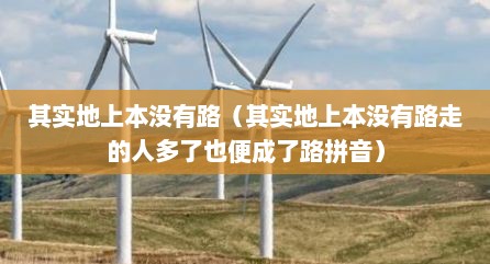 其实地上本没有路（其实地上本没有路走的人多了也便成了路拼音）