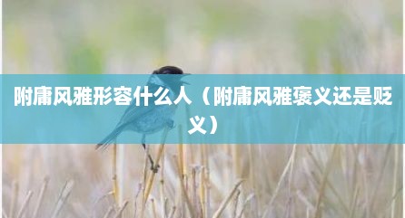 附庸风雅形容什么人（附庸风雅褒义还是贬义）