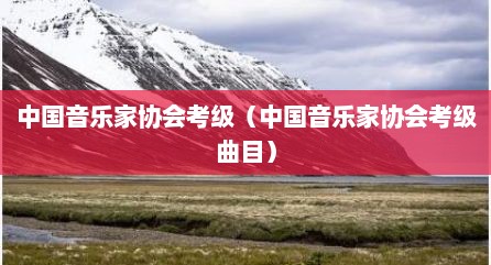 中国音乐家协会考级（中国音乐家协会考级曲目）