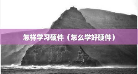 怎样学习硬件（怎么学好硬件）