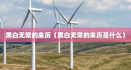 黑白无常的来历（黑白无常的来历是什么）