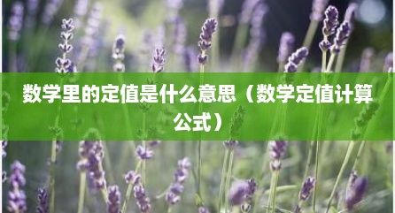 数学里的定值是什么意思（数学定值计算公式）