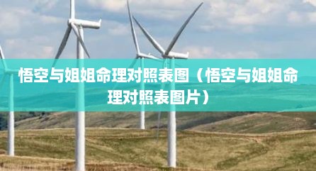 悟空与姐姐命理对照表图（悟空与姐姐命理对照表图片）