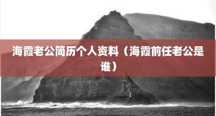 海霞老公简历个人资料（海霞前任老公是谁）