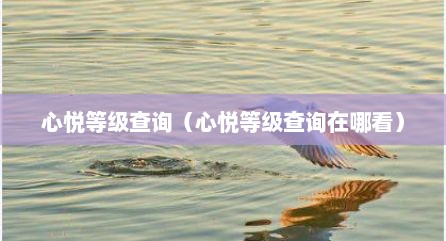 心悦等级查询（心悦等级查询在哪看）