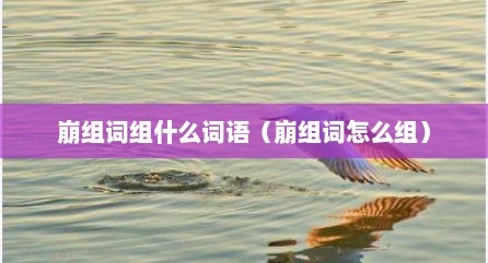 崩组词组什么词语（崩组词怎么组）