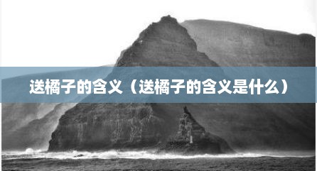 送橘子的含义（送橘子的含义是什么）