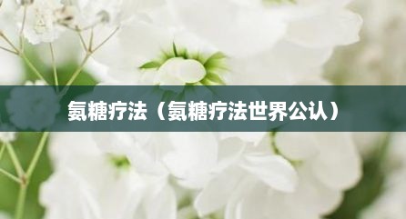 氨糖疗法（氨糖疗法世界公认）