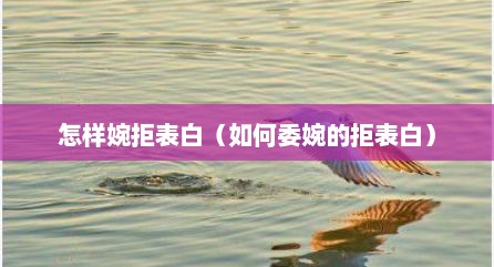 怎样婉拒表白（如何委婉的拒表白）