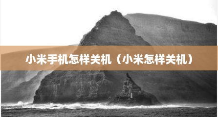 小米手机怎样关机（小米怎样关机）