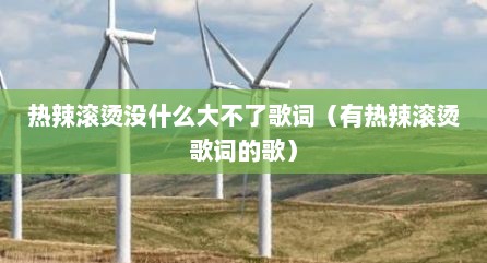 热辣滚烫没什么大不了歌词（有热辣滚烫歌词的歌）