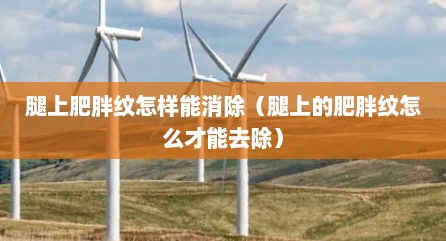 腿上肥胖纹怎样能消除（腿上的肥胖纹怎么才能去除）