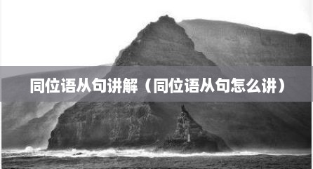 同位语从句讲解（同位语从句怎么讲）