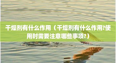 干燥剂有什么作用（干燥剂有什么作用?使用时需要注意哪些事项?）