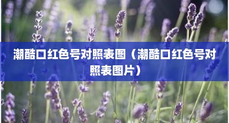 潮酷口红色号对照表图（潮酷口红色号对照表图片）