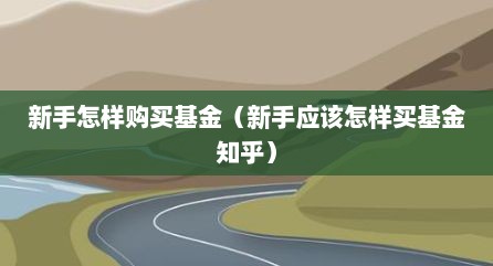 新手怎样购买基金（新手应该怎样买基金知乎）