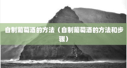 自制葡萄酒的方法（自制葡萄酒的方法和步骤）