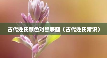 古代姓氏颜色对照表图（古代姓氏常识）