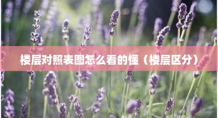 楼层对照表图怎么看的懂（楼层区分）