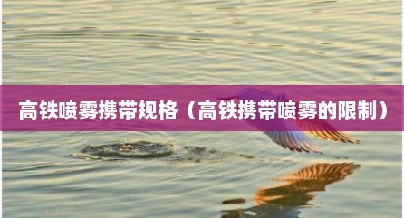 高铁喷雾携带规格（高铁携带喷雾的限制）