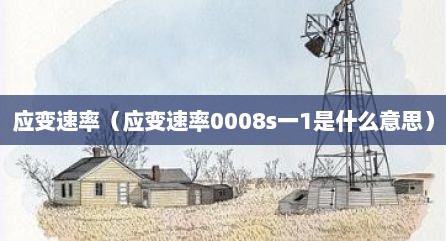 应变速率（应变速率0008s一1是什么意思）