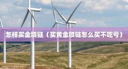 怎样买金项链（买黄金项链怎么买不吃亏）