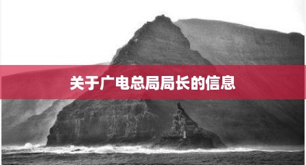 关于广电总局局长的信息