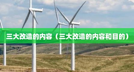 三大改造的内容（三大改造的内容和目的）