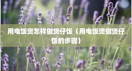 用电饭煲怎样做煲仔饭（用电饭煲做煲仔饭的步骤）