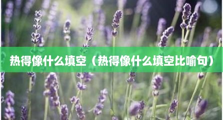 热得像什么填空（热得像什么填空比喻句）