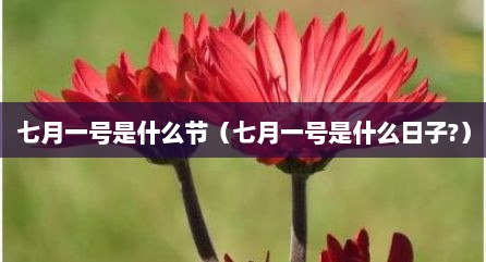 七月一号是什么节（七月一号是什么日子?）