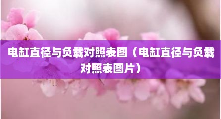 电缸直径与负载对照表图（电缸直径与负载对照表图片）