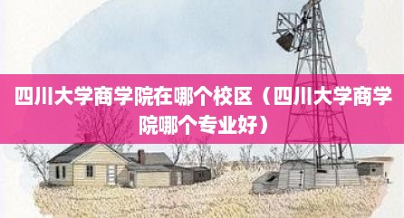 四川大学商学院在哪个校区（四川大学商学院哪个专业好）