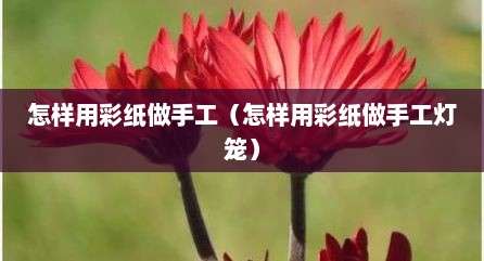 怎样用彩纸做手工（怎样用彩纸做手工灯笼）