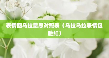 表情图乌拉意思对照表（乌拉乌拉表情包脸红）