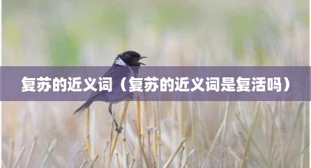复苏的近义词（复苏的近义词是复活吗）