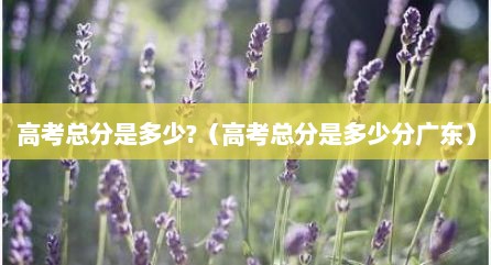 高考总分是多少?（高考总分是多少分广东）