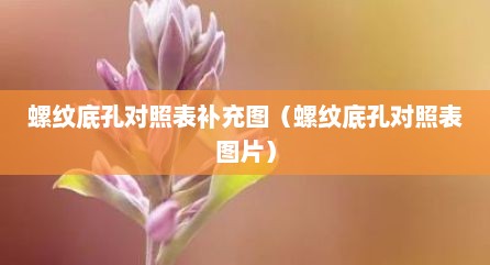 螺纹底孔对照表补充图（螺纹底孔对照表图片）