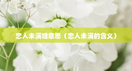 恋人未满啥意思（恋人未满的含义）