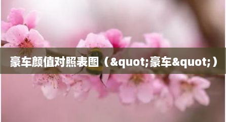 豪车颜值对照表图（"豪车"）