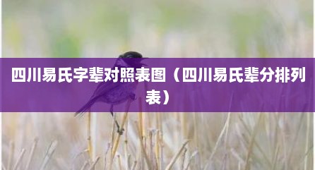 四川易氏字辈对照表图（四川易氏辈分排列表）