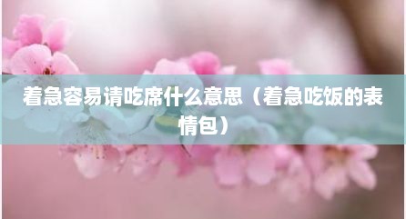 着急容易请吃席什么意思（着急吃饭的表情包）