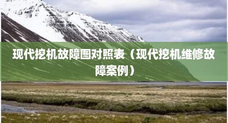 现代挖机故障图对照表（现代挖机维修故障案例）