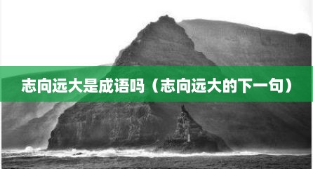 志向远大是成语吗（志向远大的下一句）