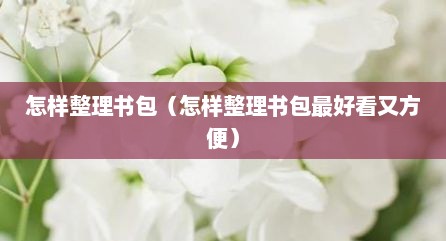 怎样整理书包（怎样整理书包最好看又方便）