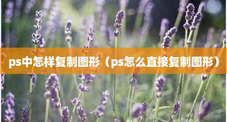 ps中怎样复制图形（ps怎么直接复制图形）