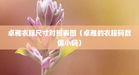 卓雅衣服尺寸对照表图（卓雅的衣服码数偏小吗）