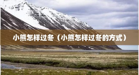 小熊怎样过冬（小熊怎样过冬的方式）